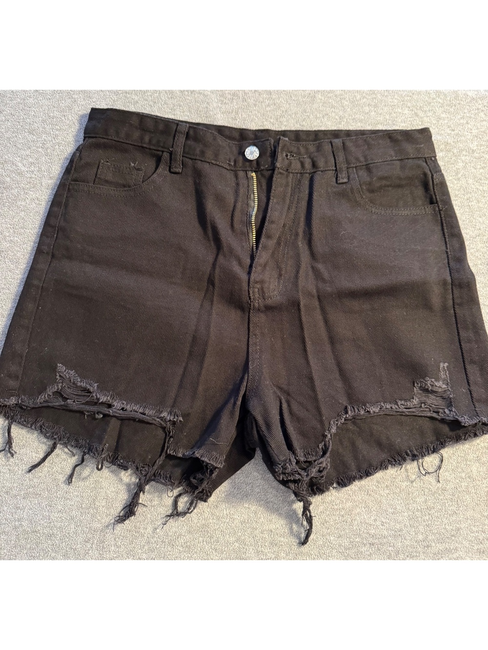 SHEIN black frayed hem shorts size 32